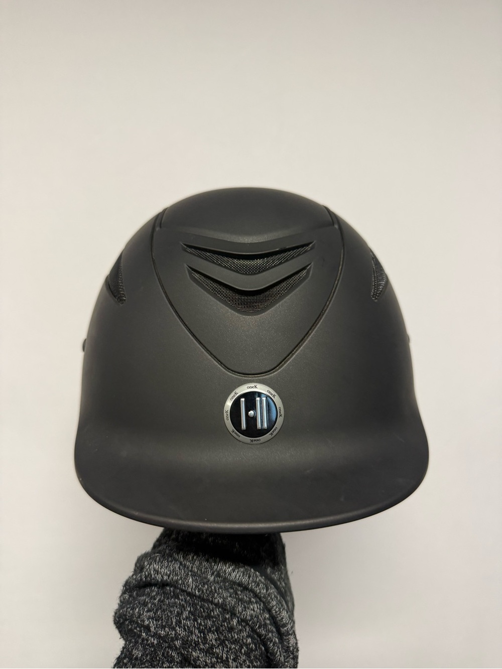 ONEK Matte Black Equestrian Helmet with Vent Detailing